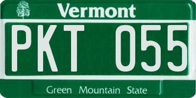 VT license plate PKT055