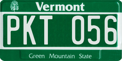 VT license plate PKT056