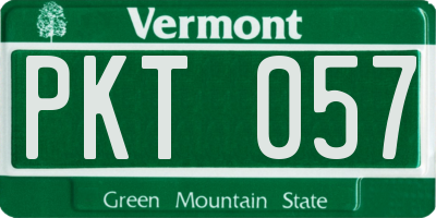 VT license plate PKT057
