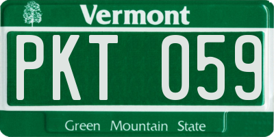 VT license plate PKT059