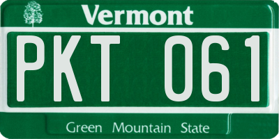 VT license plate PKT061