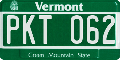 VT license plate PKT062