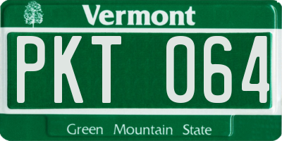 VT license plate PKT064
