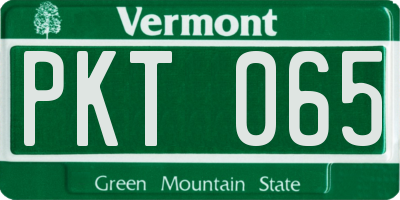 VT license plate PKT065