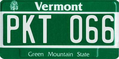 VT license plate PKT066