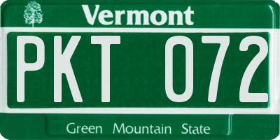 VT license plate PKT072