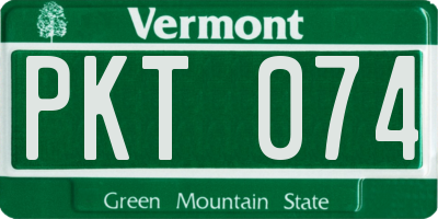 VT license plate PKT074