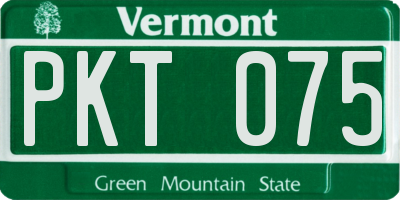 VT license plate PKT075