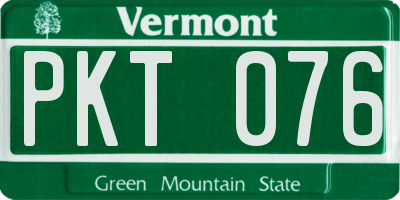 VT license plate PKT076