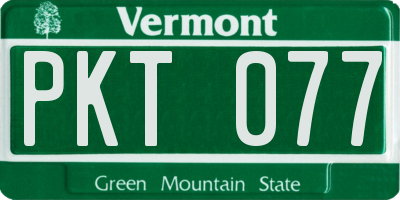 VT license plate PKT077