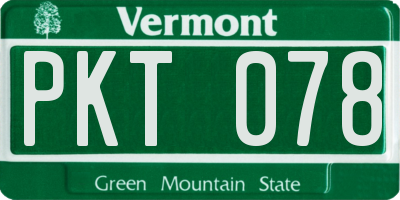 VT license plate PKT078