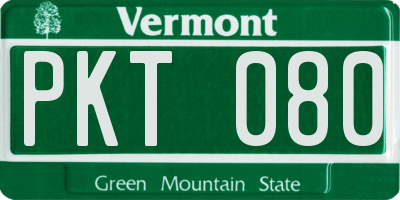 VT license plate PKT080