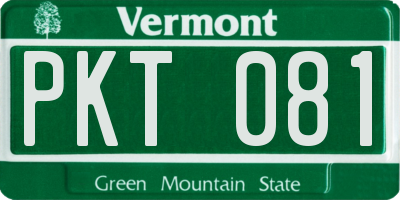 VT license plate PKT081