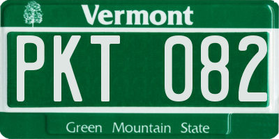 VT license plate PKT082