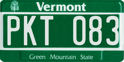 VT license plate PKT083