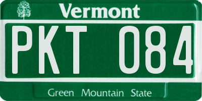 VT license plate PKT084