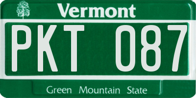 VT license plate PKT087