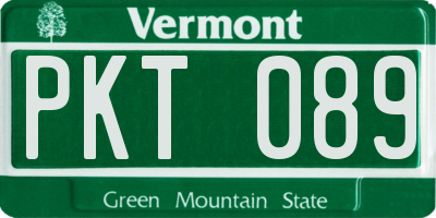 VT license plate PKT089