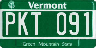 VT license plate PKT091