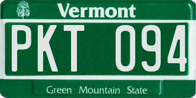 VT license plate PKT094