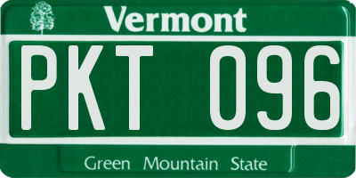 VT license plate PKT096