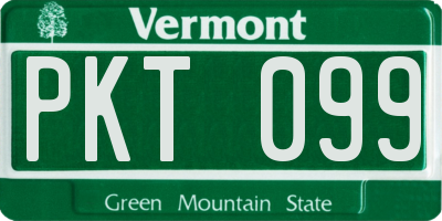 VT license plate PKT099