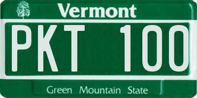VT license plate PKT100