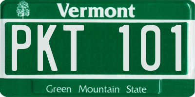VT license plate PKT101