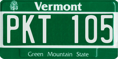 VT license plate PKT105