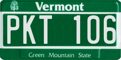 VT license plate PKT106