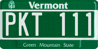 VT license plate PKT111