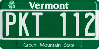VT license plate PKT112