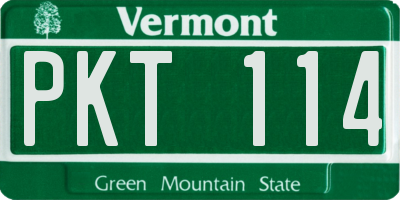 VT license plate PKT114
