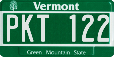 VT license plate PKT122