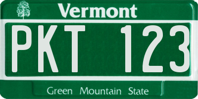 VT license plate PKT123
