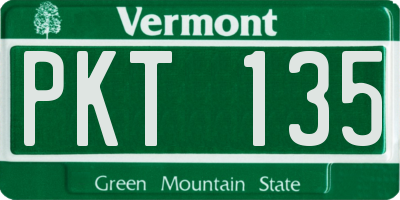 VT license plate PKT135