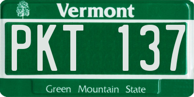 VT license plate PKT137
