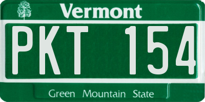 VT license plate PKT154