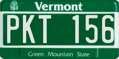 VT license plate PKT156