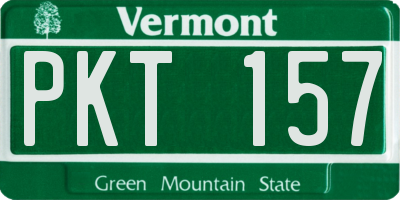 VT license plate PKT157