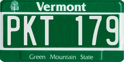 VT license plate PKT179