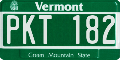 VT license plate PKT182