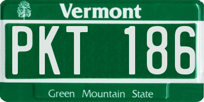 VT license plate PKT186