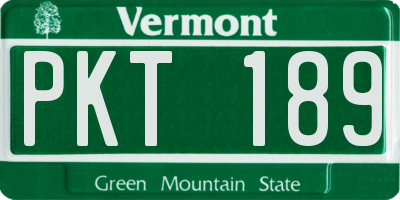 VT license plate PKT189