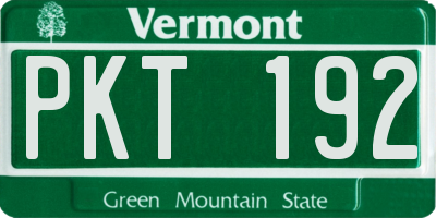 VT license plate PKT192