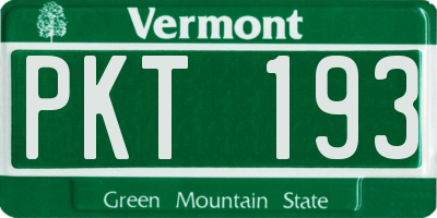 VT license plate PKT193