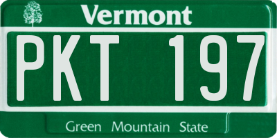 VT license plate PKT197