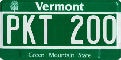 VT license plate PKT200