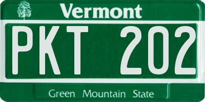 VT license plate PKT202