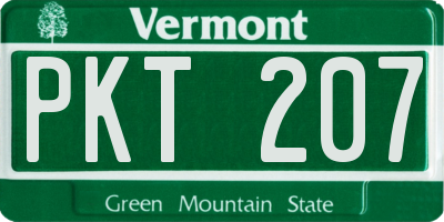 VT license plate PKT207